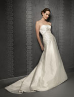 Bridal Dress: Blu: 4205 Shot Taffeta with Embroidery