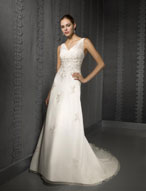 Bridal Dress: Blu: 4207 Delicate Chiffon with Embroide