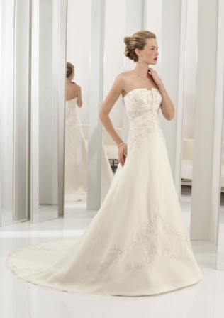 Bridal Dress: Mori Lee Bridal Collection: 2407 - Delicate Chiffon with Embroidery  Colors: White/Silver, Ivory/Silver 