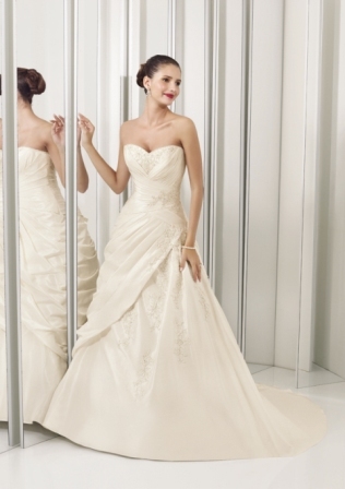 Bridal Dress: Mori Lee Bridal Collection: 2410 - Radiant Taffeta with Embroidery