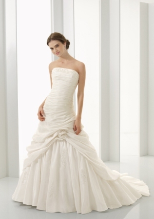 Bridal Dress: Bridal Blu Collection: 4521 - Radiant Taffeta with Embroidery