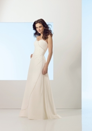 Bridal Dress: Bridal Voyage Collection: 6401 - Delicate Chiffon with Beading