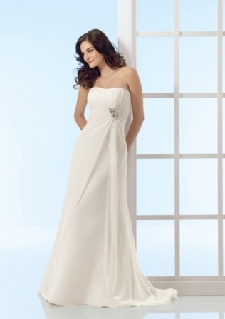 Bridal Dress: Bridal Voyage Collection: 6407 - Delicate Chiffon with Beaded Applique