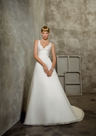 Bridal Dress: Mori Lee Bridal Collection: 2510 - Beading on Delicate Chiffon  Colors Available: White/Silver, Ivory/Silver. 
