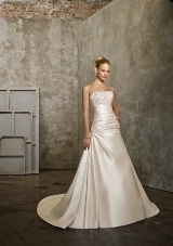 Bridal Dress: Mori Lee Bridal Collection: 2511 - Lustrous Satin with Embroidery  Colors Available: White/Silver, Ivory/Silver. 