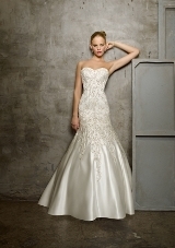 Bridal Dress: Mori Lee Bridal Collection: 2512 - Duchess Satin with Embroidery  Colors Available: White/Silver, Ivory/Silver. 