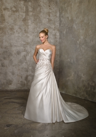 Bridal Dress: Mori Lee Bridal Collection: 2515 - Lustrous Satin with Embroidery  Colors Available: White/Silver, Ivory/Silver. 