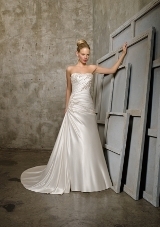 Bridal Dress: Mori Lee Bridal Collection: 2518 - Soft Satin with Embroidered Appliques  Colors Available: White/Silver, Ivory/Silver. 