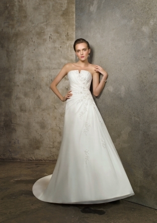 Bridal Dress: Mori Lee Blue Collection: 4605 - Delicate Chiffon with Embroidered Appliques  Colors Available: White/Silver, Ivory/Silver. 