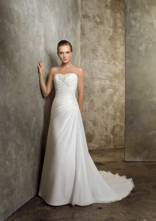 Bridal Dress: Mori Lee Blue Collection: 4609 - Delicate Chiffon with Beading  Colors Available: White/Silver, Ivory/Silver. 