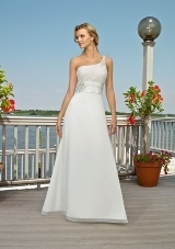 Bridal Dress: Mori Lee Voyage Collection: 6505 - Delicate Chiffon with Beading  Colors Available: White/Silver, Ivory/Silver. 