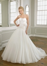 Bridal Dress: Mori Lee Bridal FALL 2011 Collection: 1656 - Delicate Chiffon with Beading  Removable Flower. Colors: White/Silver, Ivory/Silver. Sizes Available: 2-28. 