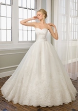 Bridal Dress: Mori Lee Bridal FALL 2011 Collection: 1657 - Satin and Organza with Floral Embroidery 