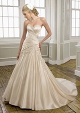 Bridal Dress: Mori Lee Bridal FALL 2011 Collection: 1658 - Lustrous Satin with Embroidery 