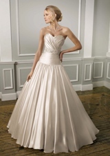Bridal Dress: Mori Lee Bridal FALL 2011 Collection: 1661 - Soft Satin with Beaded Waistband  Colors: White/Silver, Gold/Silver. Sizes Available: 2-28.  