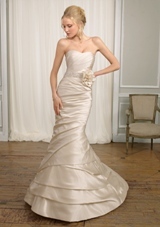 Bridal Dress: Mori Lee Bridal FALL 2011 Collection: 1664 - Lustrous Satin  Jeweled Waist Sash with Flower. Colors: White, Ivory, Candlelight. Sizes Available: 2-28.  