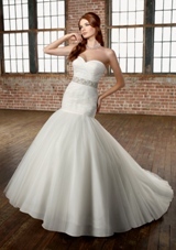 Bridal Dress: Mori Lee Blue FALL 2011 Collection: 4861 - Tulle with Beaded Sash  Matching jeweled tie sash. Colors: White, Ivory. Sizes Available: 2-28. 