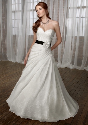 Mori Lee Blue FALL 2011 Collection: 4865 - Organza over Beaded Chantilly Lace
