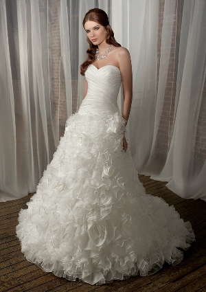 Wedding Dress - Mori Lee Blue FALL 2011 Collection: 4866 - Floral Frilled Organza | MoriLee Bridal Gown