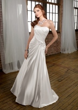 Bridal Dress: Mori Lee Blue FALL 2011 Collection: 4867 - Soft Satin with Vintage Beaded Applique  Colors: White/Silver, Ivory/Silver. Sizes Available: 2-28. 