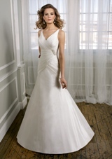 Bridal Dress: Mori Lee Voyage FALL 2011 Collection: 6713 - Luxe Taffeta with Beading  Colors: White/Silver, Ivory/Silver. Sizes Available: 2-28.  