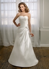 Bridal Dress: Mori Lee Voyage FALL 2011 Collection: 6717 - Duchess Satin with Beaded Applique  Colors: White/Silver, Ivory/Silver. Sizes Available: 2-28. 