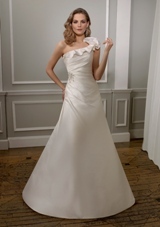 Bridal Dress: Mori Lee Voyage FALL 2011 Collection: 6718 - Luxe Taffeta with Jeweled Applique  Colors: White/Silver, Ivory/Silver. Sizes Available: 2-28.  