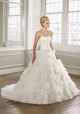 Bridal Dress: Mori Lee Bridal Collection: 1620 - Organza with embroidery  Colors: White/Silver, Ivory/Silver. Sizes Available: 2-28. Available in three lengths: 55