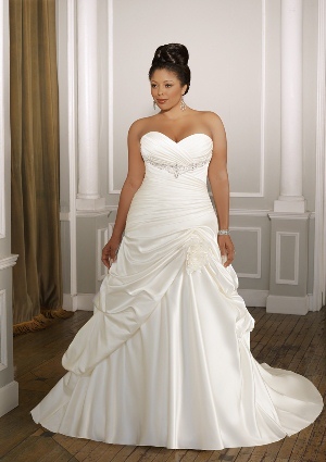 Wedding Dress - Mori Lee Julietta: 3093 - Lustrous Satin with beading | PlusSize Bridal Gown