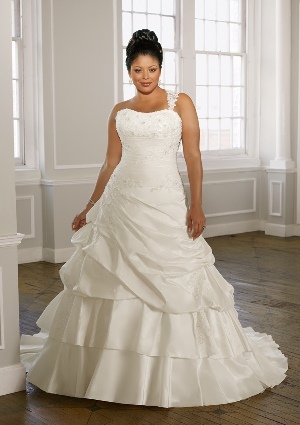 Wedding Dress - Mori Lee Julietta: 3098 - Radiant Taffeta with Alencon Lace | PlusSize Bridal Gown