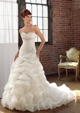 Bridal Dress: Mori Lee Blue Collection: 4803 - Satin Organza with embroidery 