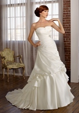 Bridal Dress: Mori Lee Blue Collection: 4806 - Satin Taffeta with jeweled embroidery  Removable flowers. Colors: White/Silver, Ivory/Silver. Sizes Available: 2-28.  