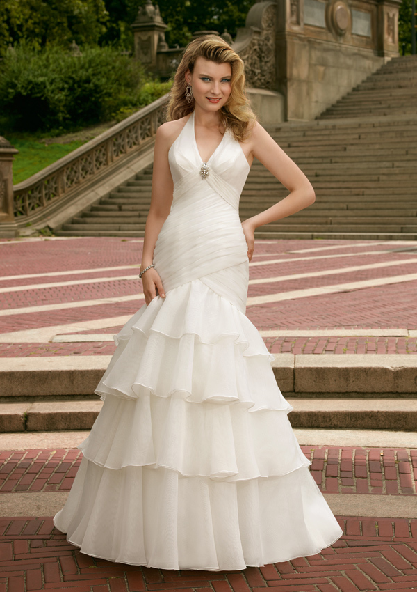 Mori Lee Voyage Collection: 6702 - Organza with beaded brooch