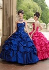 Quinceanera Dress: Quinceanera/Vizcaya: 87066 - SILKY TAFFETA WITH BEADING  BOLERO JACKET INCLUDED 