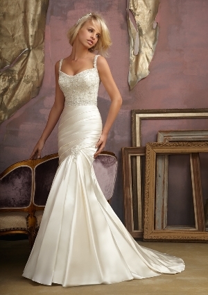 Wedding Dress - Mori Lee Bridal FALL 2012 Collection: 1857 - Crystal Embroidered Lustrous Satin | MoriLee Bridal Gown