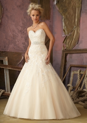 Wedding Dress - Mori Lee Bridal FALL 2012 Collection: 1861 - Crystal Beaded Embroidery on Net | MoriLee Bridal Gown