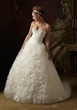 Bridal Dress: Mori Lee Blue FALL 2012 Collection: 4961 - Diamante Beading on Ruffled Organza and Tulle 