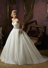 Bridal Dress: Mori Lee Blue FALL 2012 Collection: 4963 - Luxe Taffeta with Crystal Beaded Embroidery 