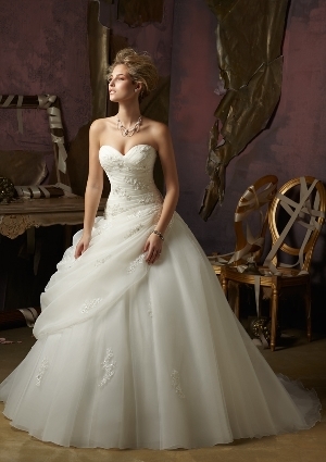 Wedding Dress - Mori Lee Blue FALL 2012 Collection: 4973 - Crystal Beaded Lace on Organza and Tulle | MoriLee Bridal Gown