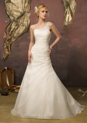 Wedding Dress - Mori Lee Voyage FALL 2012 Collection: 6731 - Diamante Beaded Appliques on Organza | MoriLee Bridal Gown