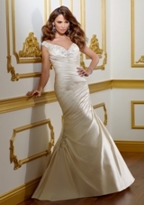 Bridal Dress: Mori Lee Bridal SPRING 2012 Collection: 1805 - LUSTROUS SATIN W/EMBROIDERY 
