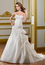 Bridal Dress: Mori Lee Bridal SPRING 2012 Collection: 1816 - SATIN ORGANZA W/EMBROIDERY  Colors Available: White/Silver, Ivory/Silver. Sizes Available: 2-28. 