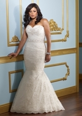 Bridal Dress: Mori Lee Julietta: 3111 - EMBROIDERY ON BEADED LACE  Colors Available: White/Silver, Ivory/Silver. Sizes Available: 16W- 32W. Available in three lengths: 55