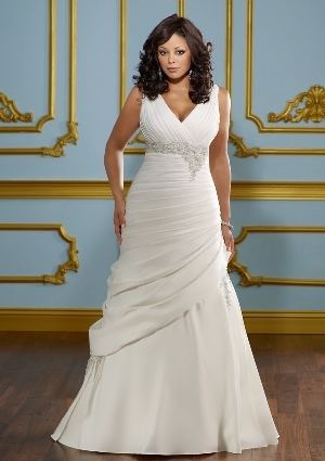 Wedding Dress - Mori Lee Julietta: 3114 - DUCHESS SATIN W/EMBROIDERY | PlusSize Bridal Gown
