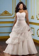 Bridal Dress: Mori Lee Julietta: 3115 - ORGANZA W/REMOVABLE JEWELED SASH  Removable beaded sash. Colors Available: White, Ivory, Rosa. Sizes Available: 16W- 32W. 