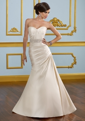 Mori Lee Blue SPRING 2012 Collection: 4906 - LUSTROUS SATIN W/EMBROIDERED BAND