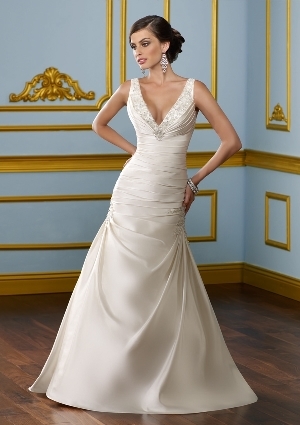 Wedding Dress - Mori Lee Blue SPRING 2012 Collection: 4908 - LUSTROUS SATIN W/EMBROIDERY | MoriLee Bridal Gown