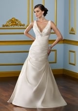 Bridal Dress: Mori Lee Blue SPRING 2012 Collection: 4908 - LUSTROUS SATIN W/EMBROIDERY 