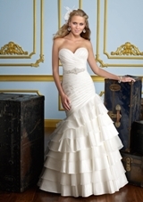 Bridal Dress: Mori Lee Voyage SPRING 2012 Collection: 6723 - LUXE TAFFETA & ORGANZA WITH BEADED SASH  Colors Available: White, Ivory. Beaded sash colors available: White, Ivory, Blush (sash sold separately as style 73). Sizes Available: 2-28. Available in three lengths 55