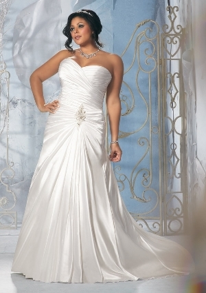 Wedding Dress - Mori Lee Julietta FALL 2013 Collection: 3146 - Diamante Beaded Applique on Soft Satin | PlusSize Bridal Gown